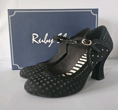RARE Ruby Shoo Rosalind Size 7/40 in Black/Spots IMMACULATE & STUNNING SHOES - Image 1 of 4