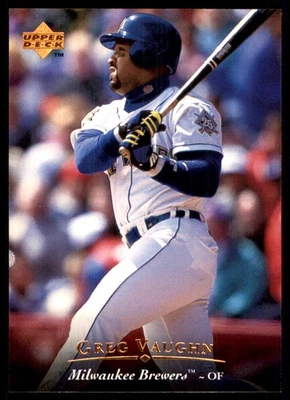 Greg Vaughn 1995 Upper Deck #300 Brewers MLB LEER ENVÍO GRATUITO AutographDen Foto 1 de 2
