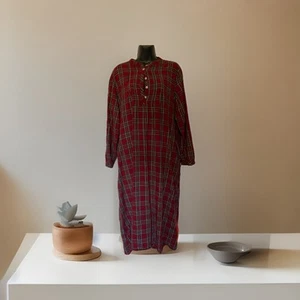 LL BEAN Nachthemd rot Flanell kariert Biesen Damen M S1 - Bild 1 von 7