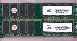 1GB 2x512MB PC3200 AVANT DDR-400 AVM6464U39C3400K5MTG Desktop Memory Kit DDR1 - Picture 1 of 2