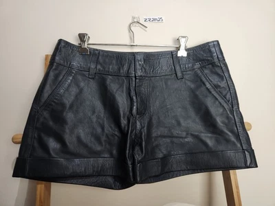 Grey Soft Leather Rolled Cuff Low Waist Shorts Size M - image 1 of 4