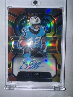 DJ MOORE 2018 Panini Select Prizm Tie Dye #/25 Rookie Auto Panthers #RS-DJ - Image 1 of 4