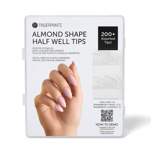 Fingerpaints Almond Shape Half Well Tips, Flexible, Quick To Apply & Easy To - Picture 1 of 5