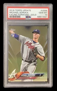 2018 topps update #US68 mike soroka rc; gold 1408/2018 variation rookie PSA 10 - Picture 1 of 3