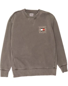 TOMMY HILFIGER Mens Oversized Sweatshirt Jumper Medium Grey Cotton CL07 - Picture 1 of 3