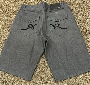VTG Rocawear Shorts Mens Baggy Denim Embroidered Y2k Hip Hop Jorts Sz 38x14 - Picture 1 of 6