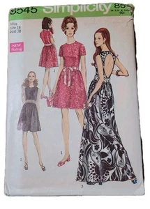 Vtg Simplicity Pattern 8545 Dress Miss 16 Bust 38 UNCUT 1969 - Picture 1 of 2