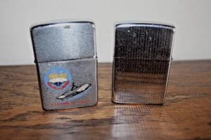 Vintage 1940'S (2) ZIPPO Lighters USN / Silver Collectible "USS CORAL SEA" - Picture 1 of 8