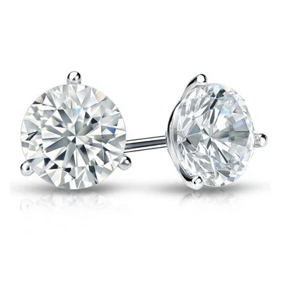 4.00 Ct IGI Certified E VS1 Lab Grown Diamond Stud Earrings 14K White Gold - Image 1 of 4
