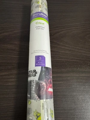 CRICUT PATTERNED IRON-ON STAR WARS USE THE FORCE SAMPLER 3 SHEETS 12x17 - Image 1 of 3