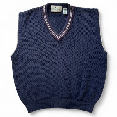 Suéter Chaleco De Colección John Ashford Golf Tejido Tenis Universitario Preppy Jock Cuello en V L Foto 1 de 4