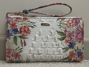 Brahmin Melbourne DAISY Large Zip Wristlet Clutch HOMEGROWN OMBRE Floral NWT - Picture 1 of 12