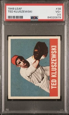 1948 Leaf #38 Ted Kluszewski RC PSA 3.5 红色 — 第 1/4 张图片