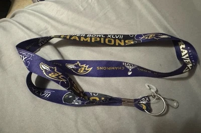 Baltimore Ravens Super Bowl XLVII Champions 19” Lanyard,Keychain NFL WINCRAFT - Image 1 of 4