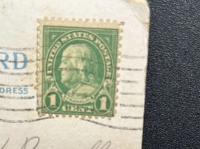 Benjamin Franklin 1 Cent Green Stamp Has Been Dated And Stamped - Image 1 of 4