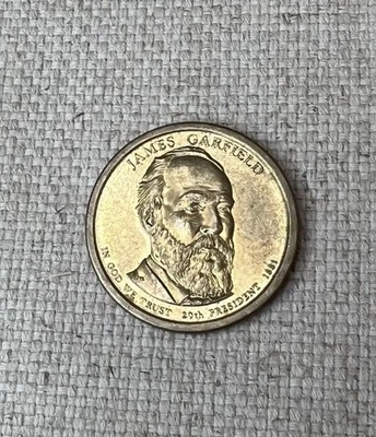 RARA Moneda de Oro James Garfield $1 Dólar 1881 - 2011 P - 20º Presidente Foto 1 de 2