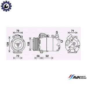 COMPRESSOR AIR CONDITIONING FDAK637 FOR FORD GRAND/C-MAX/Van KUGA/II/VAN 2.0L - Picture 1 of 9