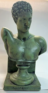Hermes Mercurio Dios Griego Busto Cabeza Escultura Estatua Hogar Oficina Decoración 13" Verde - Imagen 1 de 8