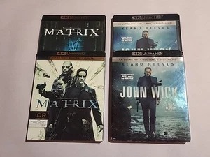 The Matrix & John Wick (4K UHD + Blu-ray) W/ Slipcovers - Picture 1 of 12