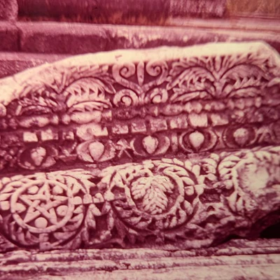 C1970s Capernaum Israel 35mm Diapositiva Antigua Sinagoga Ruinas Tallada Piedra De Colección Foto 1 de 4