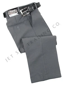 Boys Charcoal Dress Pants 2525CHL Flat Front Slacks with Black Belt 4 to 20 - Picture 1 of 4