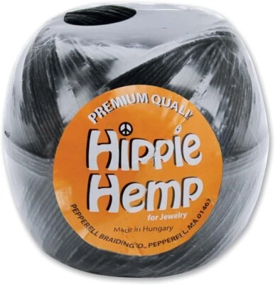 优质嬉皮麻绳 380 英尺黑色 — 第 1/4 张图片