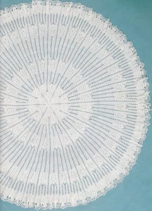 Circular shawl baby knitting pattern copy christening dress cape crochet 3 ply - Picture 1 of 4