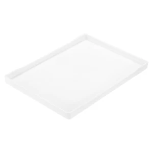 Serviertablett Klein Weiß Mini Tablett 7" x 9,5" Kunststoff Rechteckige Holztab - Bild 1 von 6
