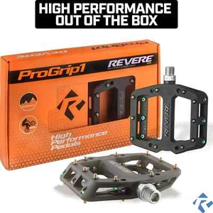 Revere ProGrip 1 MTB / BMX / Platform Pedals – Oil Slick Pins - Picture 1 of 6