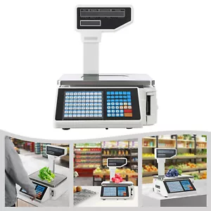 Scale Label Printing Scale Commercial Food Scale Receipt Printer 30kg/66.14 lbs - Picture 1 of 24