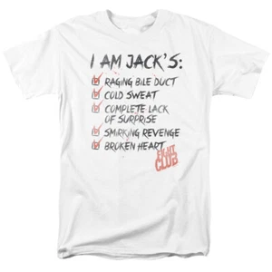Fight Club Jacks T Shirt Licensed Movie Retro Classic Throwback Tee New White - Picture 1 of 2