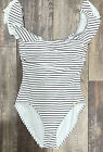 Vince Camuto Onepiece Swimsuit Women Size 10 Strip Pattern Black And White