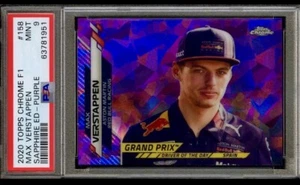 /10 PSA 9 RC Max Verstappen 2020 Topps Chrome F1 Purple Cracked Ice Rookie POP 1 - Picture 1 of 3