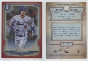 2020 Topps Gypsy Queen Box Topper Chrome Red Refractor /5 Cody Bellinger #150