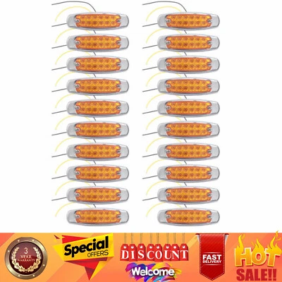 20 PCS 12-LED Amber Side Marker Light Clearance Truck Trailer For Peterbilt 12V - Image 1 of 4