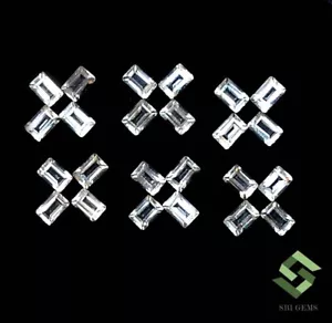 3x2 mm Natural White Topaz Baguette Cut Lot 25 Pcs 2.60 CTS Faceted Gemstones - Picture 1 of 5