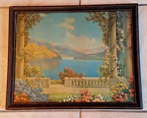  Original R. Atkinson Fox Art Deco Lithograph Titled "BLUE LAKE" circa 1920's - Picture 1 of 12