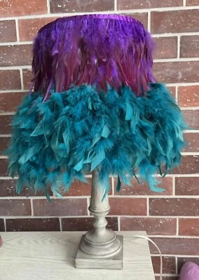 Feathered 2 Tones Lamp Shade - Image 1 of 2