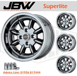 7x 13 Superlite Wheels Classic Mini Set of 4 Dark Chrome - Picture 1 of 1