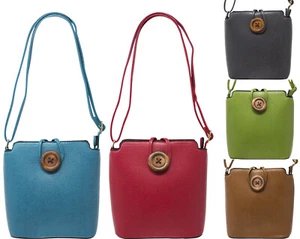 Loop Wooden Button Lock Women Crossbody Bag Shoulder Handbag 8042 - Picture 1 of 31