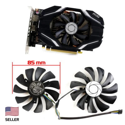 Full Set GPU Fans 85mm Pair Fans MSI 1050 1060 470 570 GT Armor HA9010H12F-Z ... - Image 1 of 4