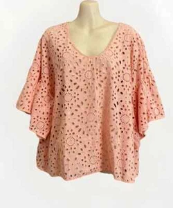 Country Road Women's boho ruffle sleeve design coral embroidery top 16/XL (1265) - Picture 1 of 7