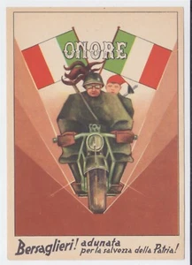ITALY WW II MOTORCYCLE ART DECO POSTCARD - Picture 1 of 2