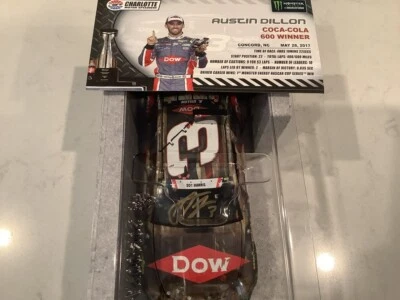 AUSTIN DILLON AUTOGRAFIADO 2017 CHEVY SS DOW SALUTES CHARLOTTE WIN DIECAST & CARD Foto 1 de 4