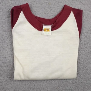 Russell Athletic Youth S White/Maroon VINTAGE Baseball Jersey T-Shirt - Picture 1 of 7