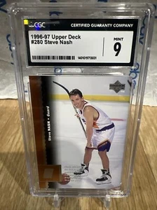 1996 Upper Deck STEVE NASH RC ROOKIE # 280 Newly Graded Cgc 9 Phoenix SUNS - Picture 1 of 3