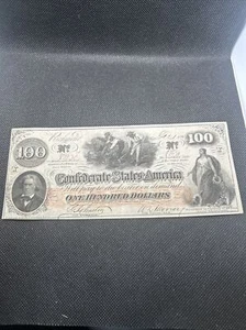 1862 $100 STATI CONFEDERATI D'AMERICA ✪ VF MOLTO FINE ✪ RICHMOND - Foto 1 di 10