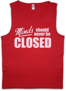 MINDS SHOULD NEVER BE CLOSED Herren Tank Top Fun Indie Hipster Yoga Capitalism - Picture 1 of 1
