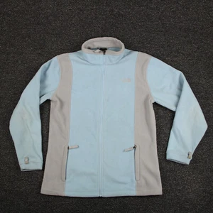 The North Face Jacket Girl XL Blue & Gray Fleece Full Zip Mock Neck Youth - Picture 1 of 11