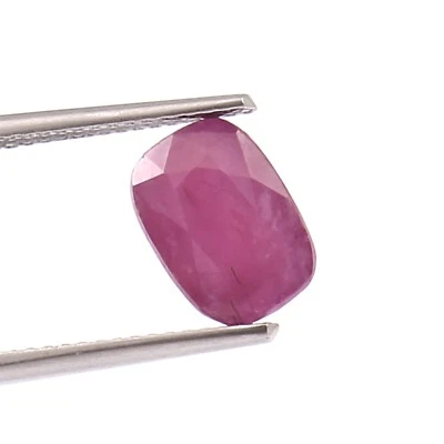 AAA Natural Mozambique Red Ruby Unheated Cushion Cut Loose Gemstone 2.55 Ct - Image 1 of 4